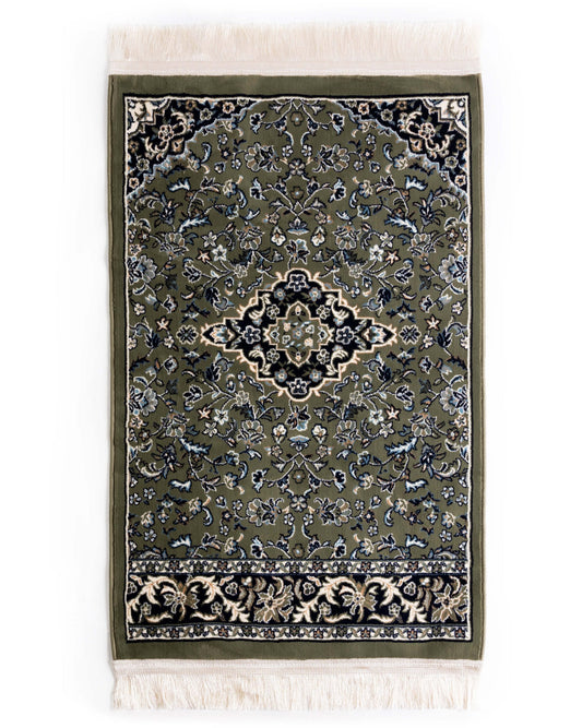 Mada Al Rawdah Premium Prayer Mat – Green | 8mm Thick