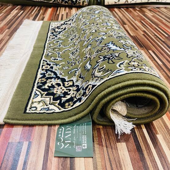 Mada Al Rawdah Premium Prayer Mat – Green | 8mm Thick